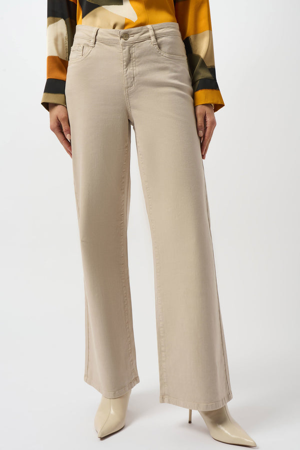 Joseph Ribkoff Goldie | Classic Wide-Leg Stretch Denim Jeans 253950 Moonstone