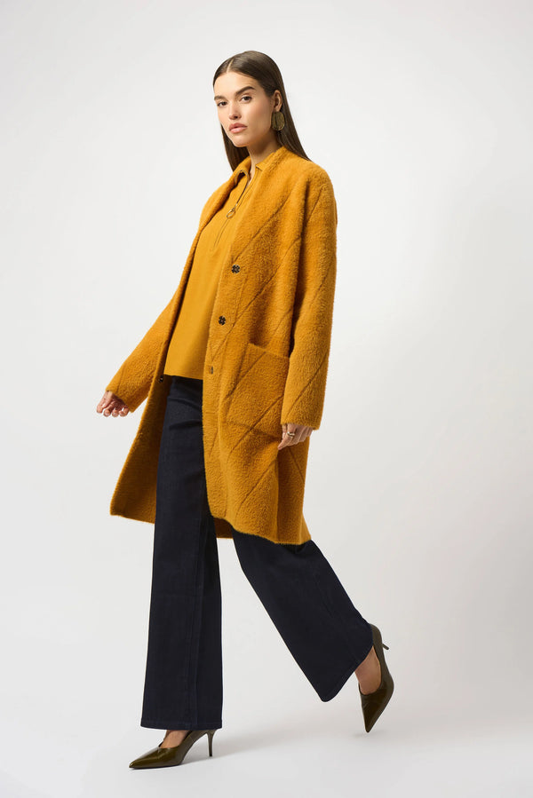Joseph Ribkoff Feather Yarn Sweater Knit Coat 253955 Medallion