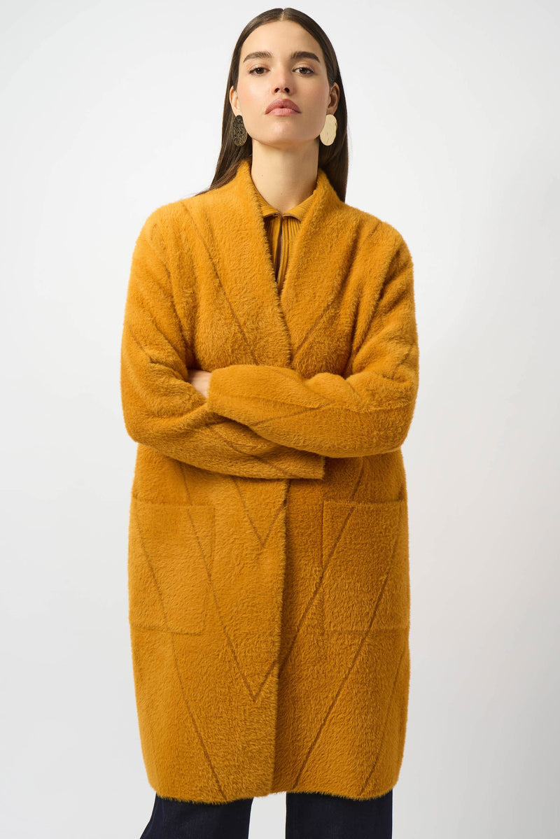 Joseph Ribkoff Feather Yarn Sweater Knit Coat 253955 Medallion