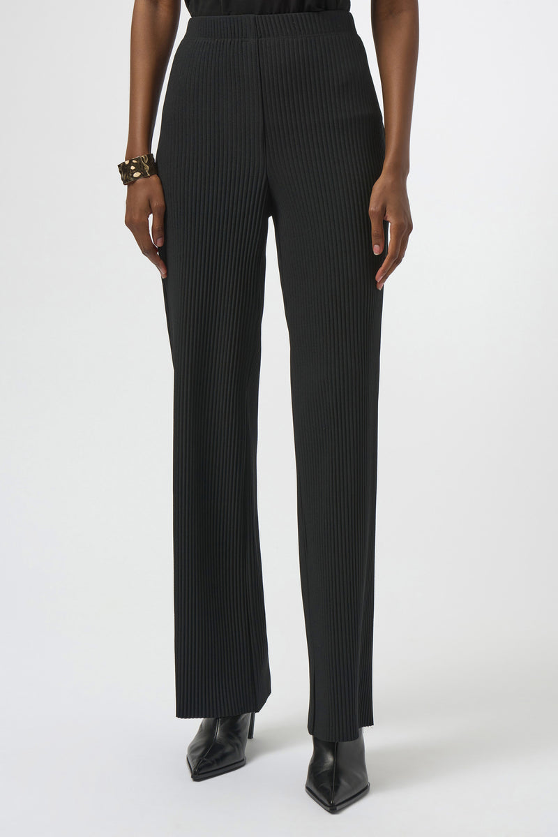 Joseph Ribkoff Pleated Scuba Crepe Wide-Leg Pants 254006 Black