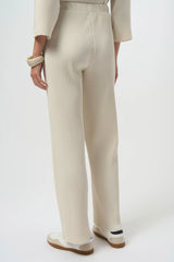 Joseph Ribkoff Pleated Scuba Crepe Wide-Leg Pants 254006 Birch