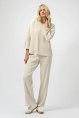 Joseph Ribkoff Pleated Scuba Crepe Wide-Leg Pants 254006 Birch
