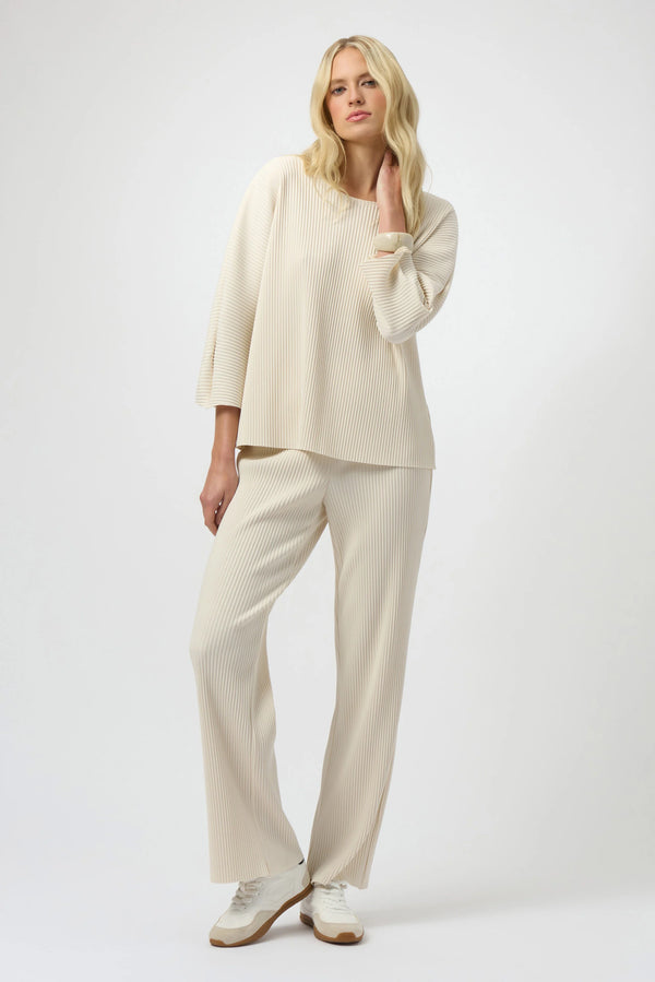 Joseph Ribkoff Pleated Scuba Crepe Wide-Leg Pants 254006 Birch