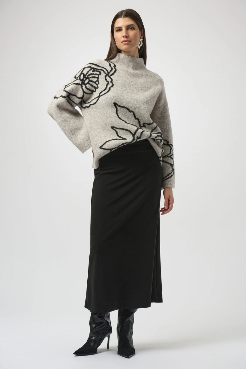 Joseph Ribkoff Silky Knit Pull-On Maxi Skirt 254018 Black