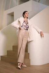 Joseph Ribkoff Leatherette Wide Leg Pull-On Pants 254044 Fawn