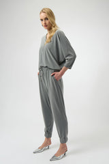 Joseph Ribkoff Melange Silky Knit Pull-On Jogger Pants 254079 Grey Melange