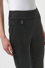 Joseph Ribkoff Foiled Heavy Knit Slim Fit Pants 254143 Black/Silver