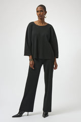 Joseph Ribkoff Pleated Scuba Crepe Boxy Top 254210 Black
