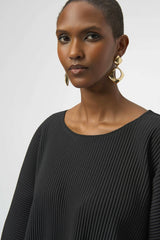Joseph Ribkoff Pleated Scuba Crepe Boxy Top 254210 Black