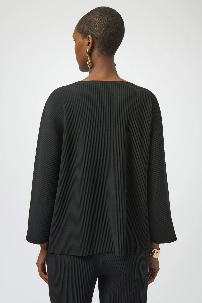 Joseph Ribkoff Pleated Scuba Crepe Boxy Top 254210 Black
