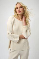Joseph Ribkoff Pleated Scuba Crepe Boxy Top 254210 Birch