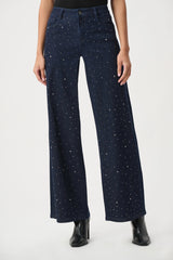 Joseph Ribkoff Classic Rhinestone Wide-Leg Jeans
