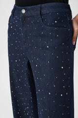 Joseph Ribkoff Classic Rhinestone Wide-Leg Jeans