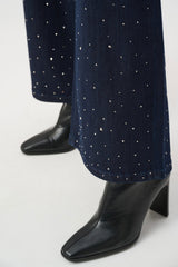 Joseph Ribkoff Classic Rhinestone Wide-Leg Jeans