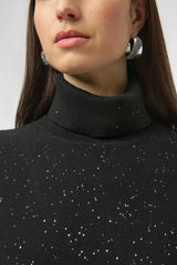 Joseph Ribkoff Sequined Sweater Knit Turtleneck Sheath Dress 254932