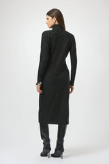 Joseph Ribkoff Sequined Sweater Knit Turtleneck Sheath Dress 254932