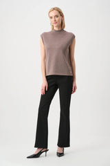 Joseph Ribkoff Sweater Knit Sleeveless Pullover with Iron-On Detail