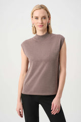 Joseph Ribkoff Sweater Knit Sleeveless Pullover with Iron-On Detail
