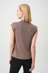 Joseph Ribkoff Sweater Knit Sleeveless Pullover with Iron-On Detail