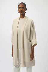 Joseph Ribkoff Sweater Knit Cover-Up with Iron-On Detail 254937 Birch/Silver