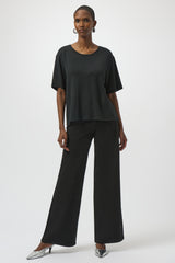 Joseph Ribkoff Knit Scoop Neck T-Shirt with Rhinestones 254968