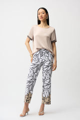 Joseph Ribkoff Millennium Abstract Print Wide Leg Pull-On Pants 261026 Vanilla/Multi