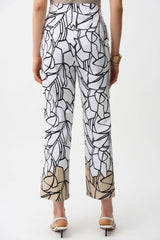 Joseph Ribkoff Millennium Abstract Print Wide Leg Pull-On Pants 261026 Vanilla/Multi