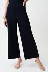 Joseph Ribkoff Pleated Scuba Crepe Wide Leg Pull-On Pants  261100 Midnight Blue