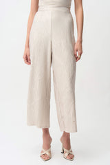 Joseph Ribkoff Pleated Satin Pull-On Culotte Pants 261161 Moonstone