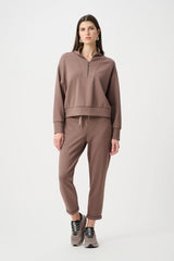 Joseph Ribkoff Scuba Jersey Pull-On Jogger Pants with Drawstring Waist | Mink