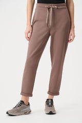 Joseph Ribkoff Scuba Jersey Pull-On Jogger Pants with Drawstring Waist | Mink