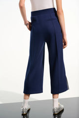Joseph Ribkoff Scuba Jersey Pull-On Culotte Pants 261618 Indigo/Vanilla