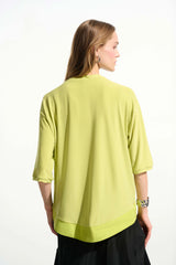 Joseph Ribkoff Silky Knit and Memory Boxy Tunic with Pocket Detail 261632 Honeydew