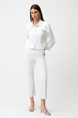 Joseph Ribkoff Denim Jacket with Rhinestones 261973 White