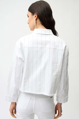 Joseph Ribkoff Denim Jacket with Rhinestones 261973 White