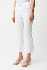 Joseph Ribkoff Straight Crop Jeans with Rhinestones 261974 White