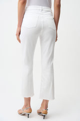 Joseph Ribkoff Straight Crop Jeans with Rhinestones 261974 White