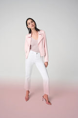 Joseph Ribkoff Straight Crop Jeans with Rhinestones 261974 White