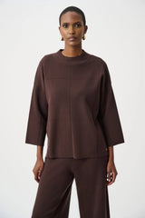 Joseph Ribkoff Brushed Viscose Straight Sweater with Mock Neck