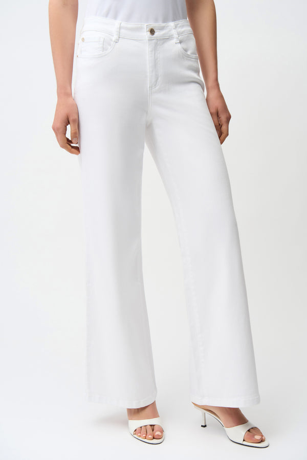 Joseph Ribkoff Goldie | Classic Wide-Leg Stretch Jeans 261989 White