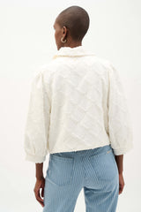 Joseph Ribkoff Cotton Twill Jacket with Balloon Sleeves 262919 Of-White