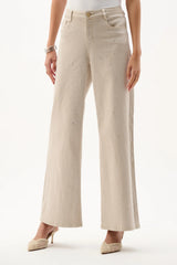 Joseph Ribkoff Featherweave™ Denim Wide Leg Jeans with Rhinestones 262940 Moonstone