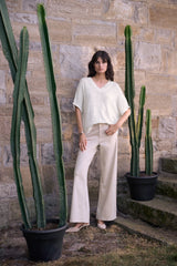 Joseph Ribkoff Featherweave™ Denim Wide Leg Jeans with Rhinestones 262940 Moonstone