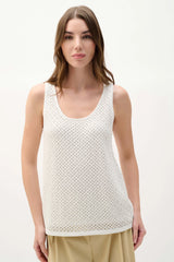 Joseph Ribkoff Embellished Knit Camisole 262957 Vanilla