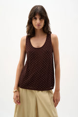 Joseph Ribkoff Embellished Knit Camisole 262957 Mahogany