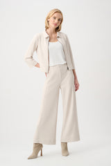 Joseph Ribkoff Textured Knit Jacquard Culotte Pants with Pin-Tuck Detail