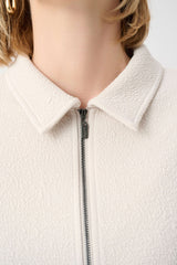 Joseph Ribkoff Textured Knit Jacquard Boxy Jacket with Shirt Collar