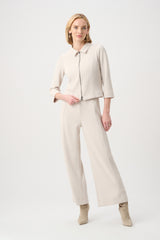 Joseph Ribkoff Textured Knit Jacquard Boxy Jacket with Shirt Collar