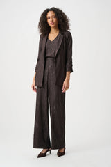 Joseph Ribkoff Pleated Satin Open Blazer