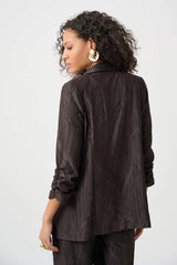 Joseph Ribkoff Pleated Satin Open Blazer